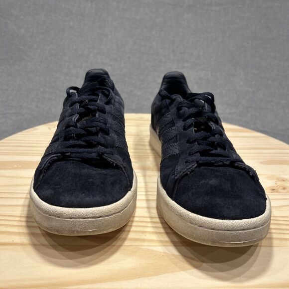 Adidas Campus Men Size 8 Navy Blue Gold Metallic Logo Sneakers Shoes - Picture 2 of 12